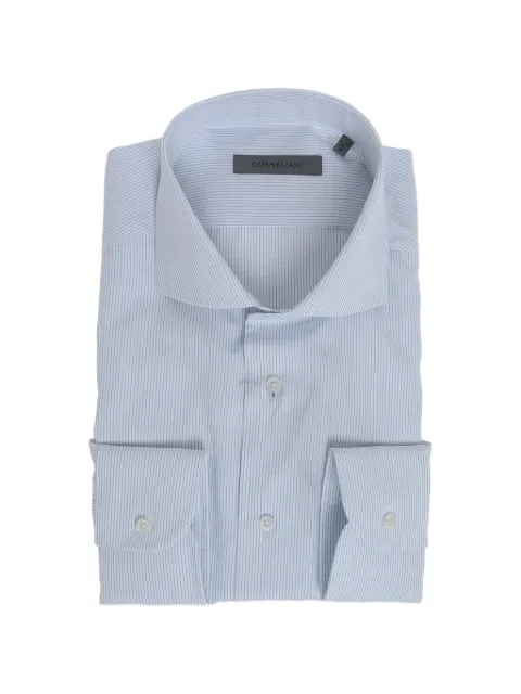 Corneliani striped French-collar shirt Blue 27P1022681321
