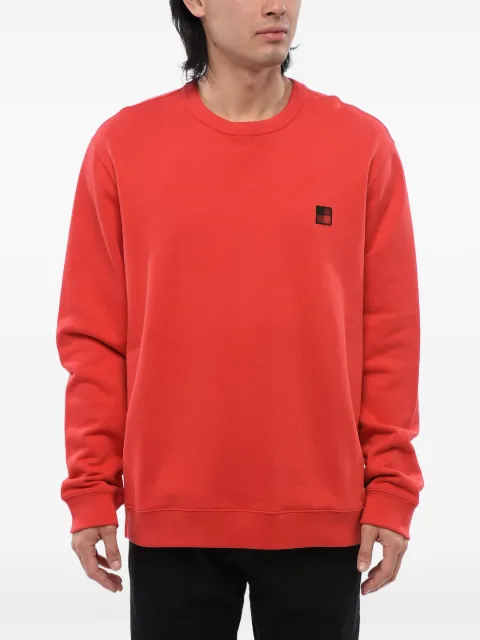 Woolrich logo-embroidered brushed-cotton sweatshirt Red CFWOSW0045MRUT2145