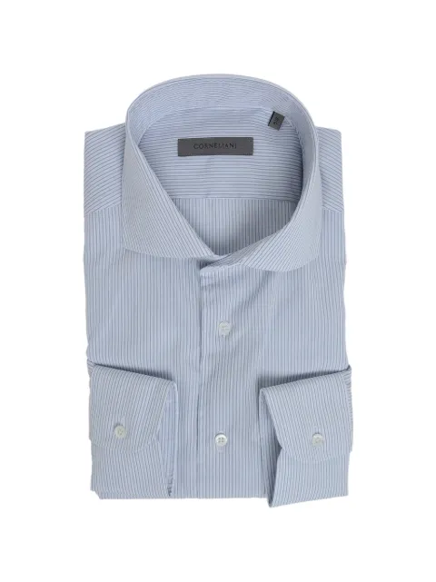Corneliani striped French-collar shirt White 27P1022681283009