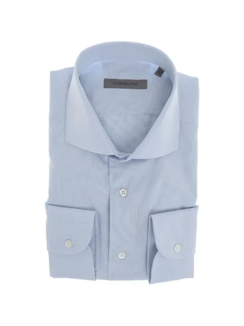 Corneliani French-collar cotton shirt Blue 27P1029381248005
