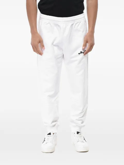 Off-White logo-embroidered track pants White OMCH033F22FLE0010110