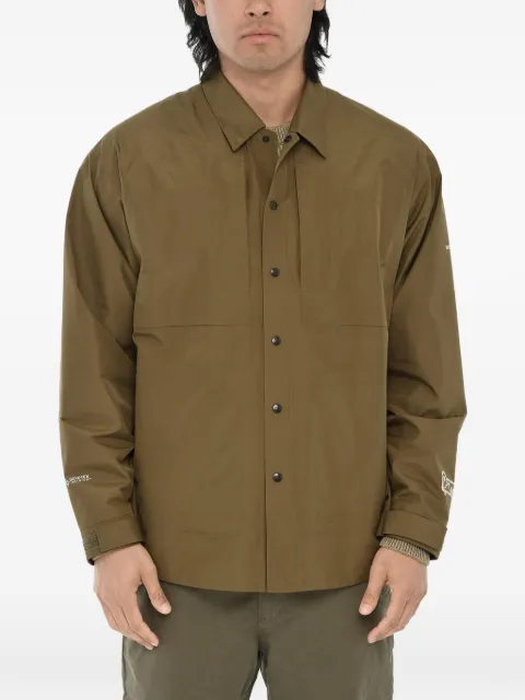 Woolrich Gore-Tex logo-print jacket Brown CFWJOU0122MRUT3473
