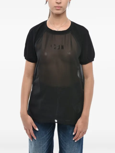 DSQUARED2 Icon rhinestone-embellished T-shirt Black S80GC0077S24588