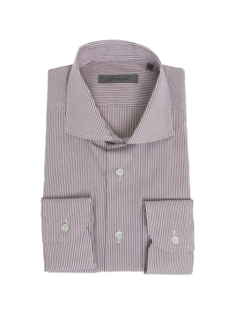 Corneliani striped French-collar shirt White 27P1023981471031