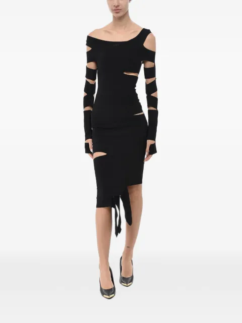 Off-White cut-out knit midi dress Black OWHI124W24KNI0011010