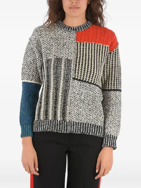 Stella McCartney patchwork crochet-knit sweater Grey WM1600539S21788490