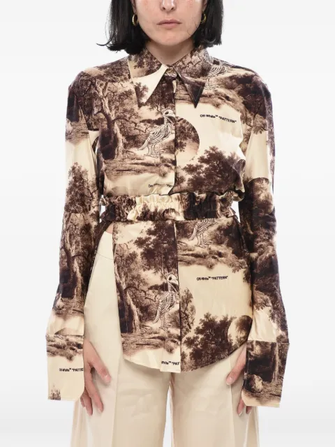 Off-White curtain pattern-print shirt Neutrals OWGA084F20FAB0016160
