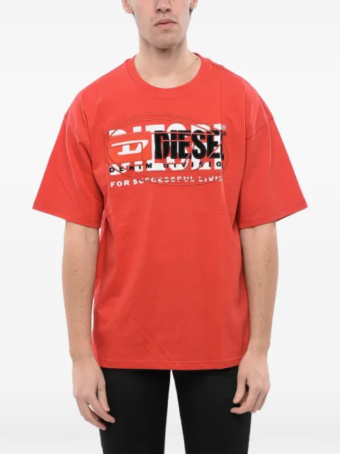 Diesel T-shirt with layered logos Red A121470PATI
