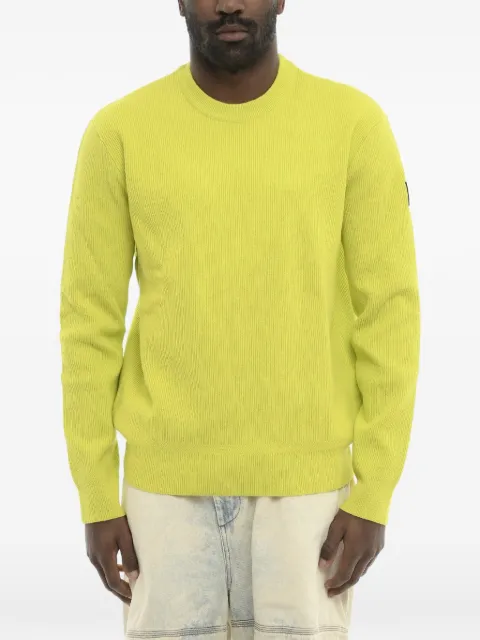 Diesel ribbed-knit logo-patch sweater Yellow A14622RPGAI5JE