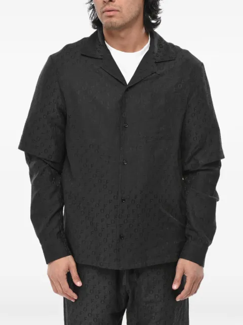 Off-White jacquard-logo double-layer shirt Black OMGE032F23FAB0011000