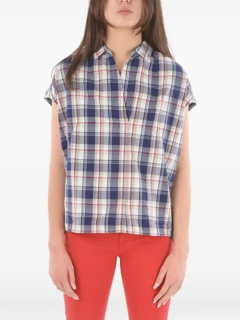 Woolrich checked Johnny-collar tunic Blue COWWCAM0642CP04300