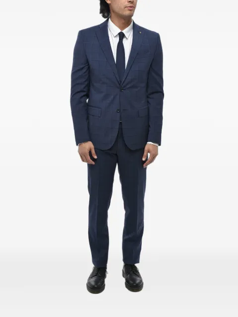 Corneliani single-breasted check-pattern suit Blue 277R292767421009