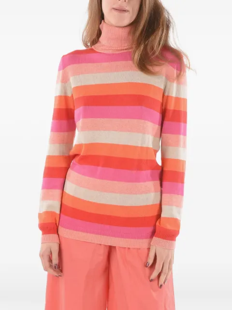 Woolrich striped turtleneck sweater Orange COWWMAG1780UF03185