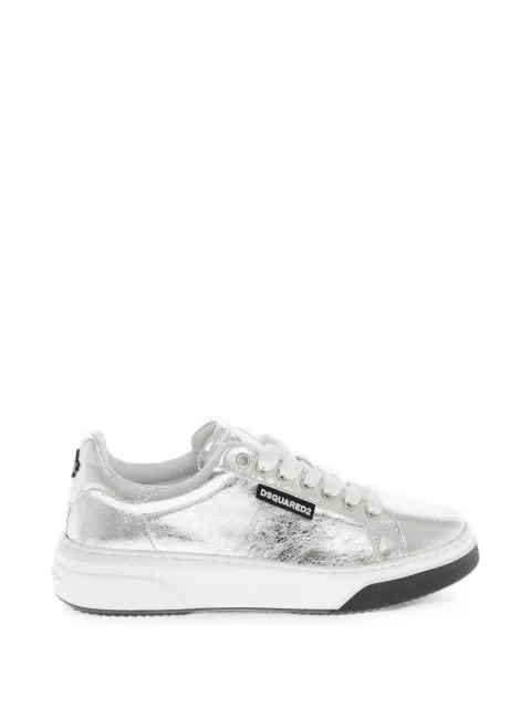 DSQUARED2 metallic textured leather sneakers Silver S83SN0265SJ14007340SS242137