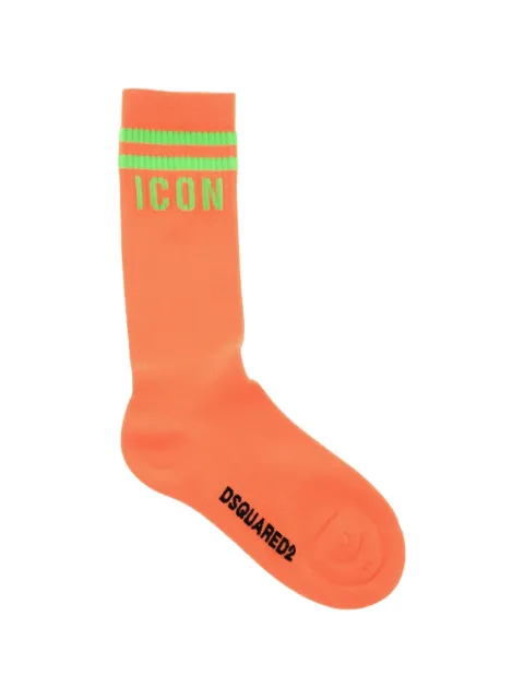 DSQUARED2 Icon ribbed socks Orange S82DFV14SJ2370823