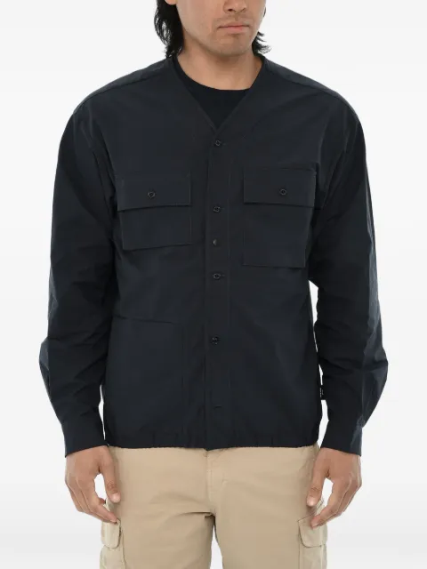 Woolrich V-neck button-up jacket Blue CFWJOU0124MRUT3477N