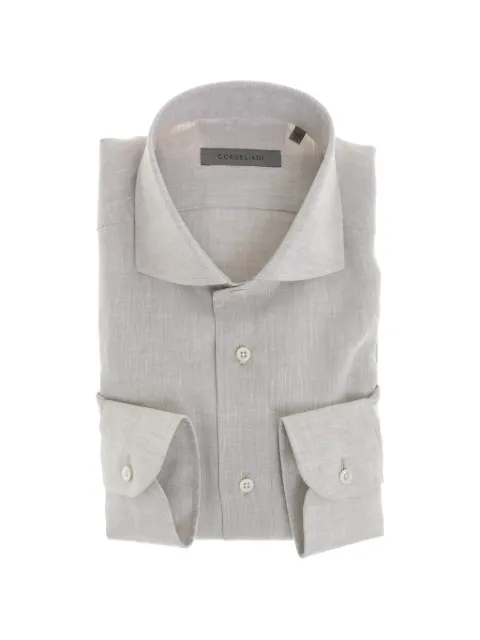 Corneliani linen French-collar shirt Neutrals 27P1022981092