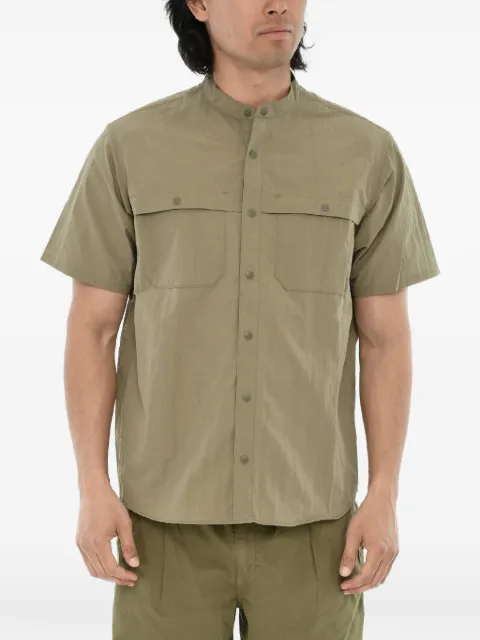 Woolrich short-sleeve band-collar shirt Green CFWJSI0019MRUT2760