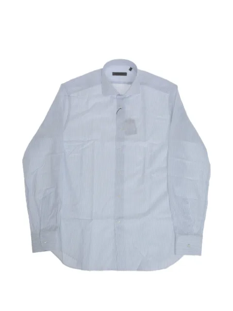 Corneliani awning-stripe french-collar shirt White 27P1029381605001