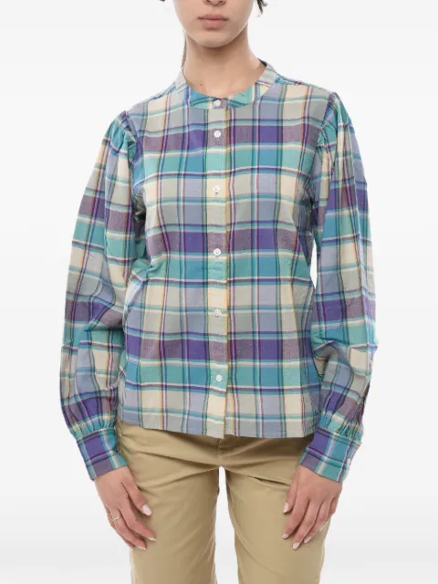 Woolrich plaid mandarin-collar shirt Blue CFWWSI0112FRUT290931039