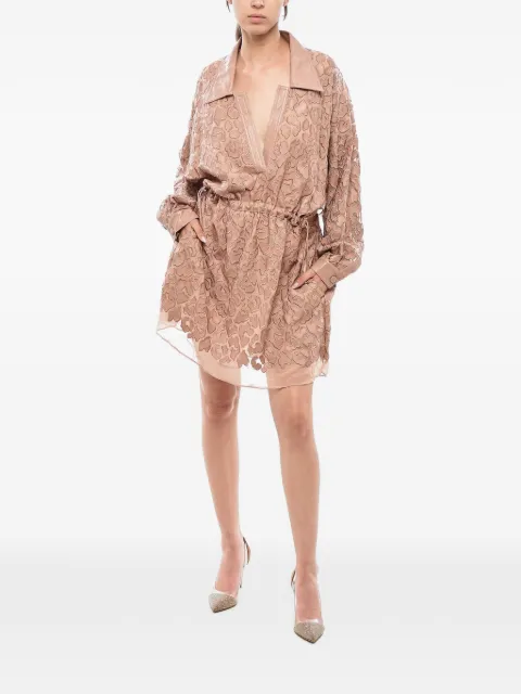 Stella McCartney animal-print mini shirt dress Pink 516791SKB4