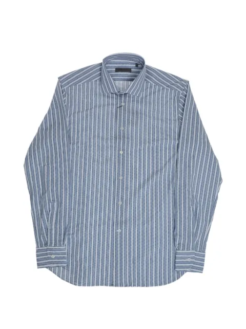 Corneliani striped long-sleeve shirt Blue 27P1789481487001