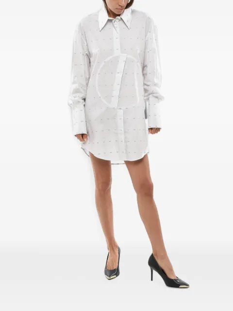Off-White hairline-pattern circle-logo shirt White OWDB279F20FAB0030100