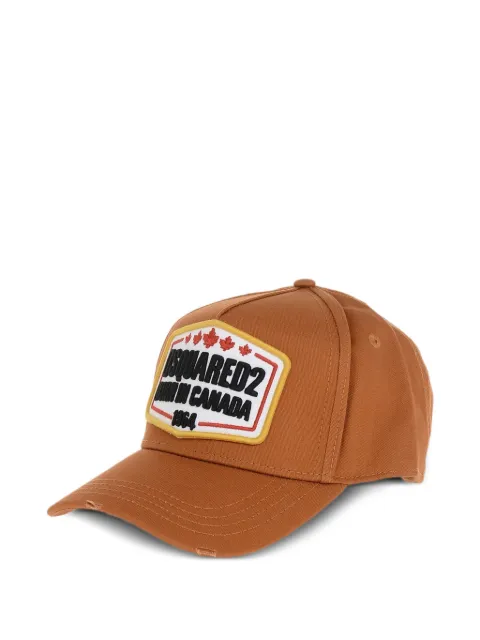 DSQUARED2 embroidered-patch distressed baseball cap Orange S82BCM0783SJ05C00001