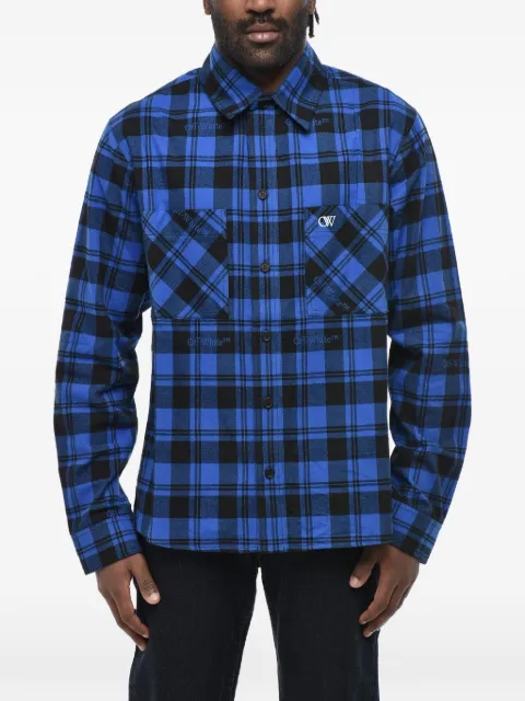 Off-White Brick Arrow checked shirt Blue OMGA133G20FAB0044510