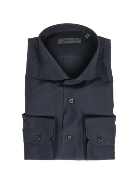 Corneliani long-sleeve silk shirt Blue 27P1022581107001