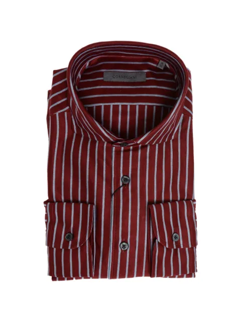 Corneliani striped French-collar shirt Red 27P1120281239040
