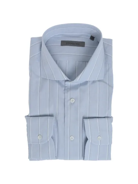 Corneliani striped cotton shirt Blue 27P1022581326002
