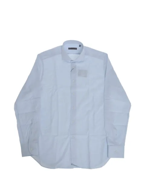 Corneliani French-collar long-sleeve shirt Blue 27P1020981000009
