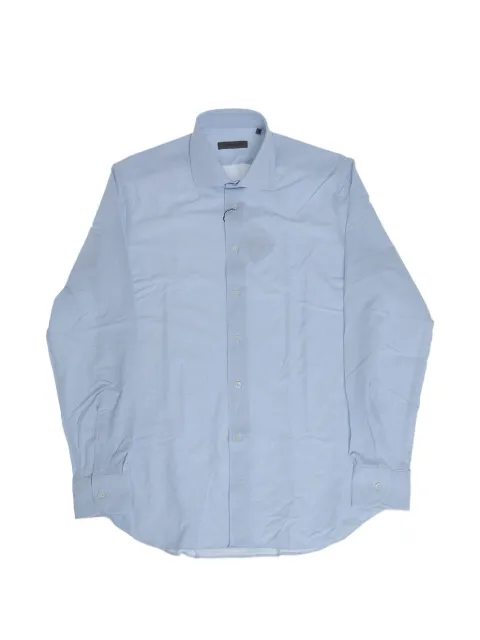 Corneliani striped stretch shirt Blue 27P1782981483006