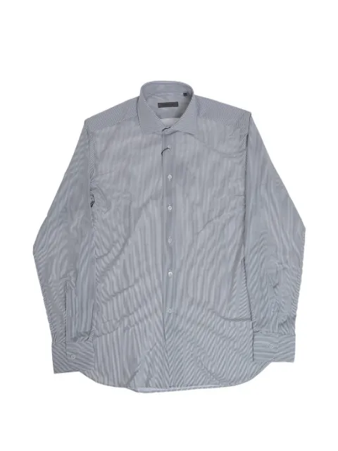 Corneliani striped stretch-fabric shirt Grey 27P1789481473