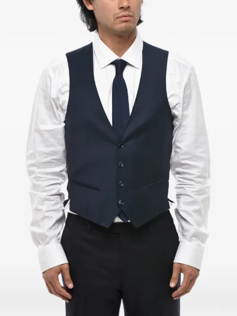 Corneliani jacquard virgin-wool waistcoat Blue 83CZ359167397001