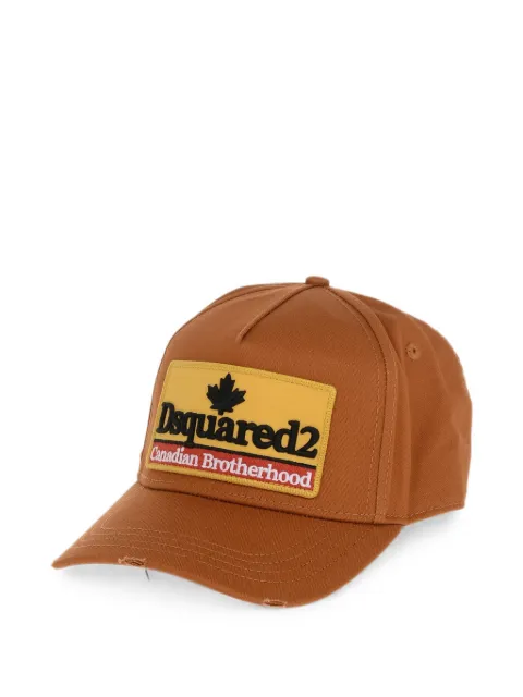 DSQUARED2 embroidered-patch distressed baseball cap Brown S82BCM0821SJ05C000015058