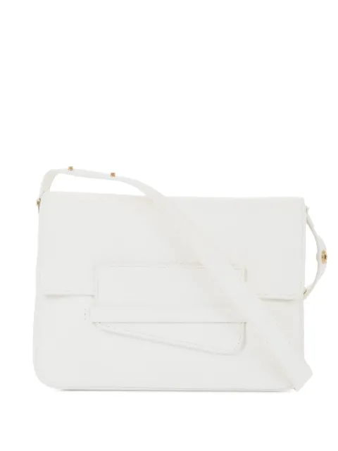 Il Bisonte hammered-leather shoulder bag White BSH158PI0013WH149H25