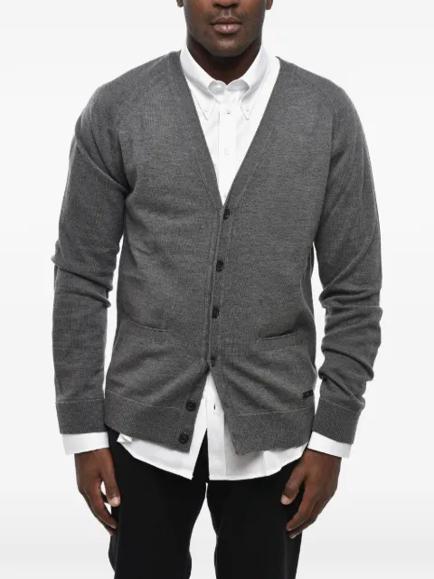 DSQUARED2 patch-pocket V-neck cardigan Grey S74HA1567D13133