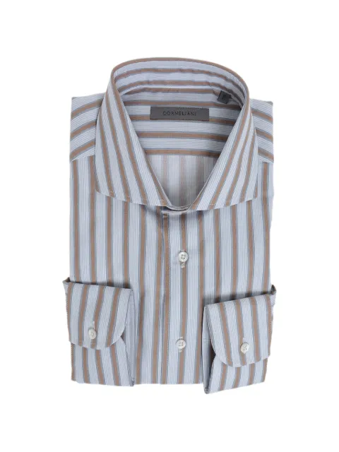 Corneliani striped French-collar shirt Blue 27P1029981328