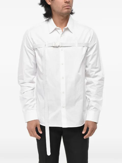 Off-White buckle-detail poplin shirt White OMGE034F23FAB0020101