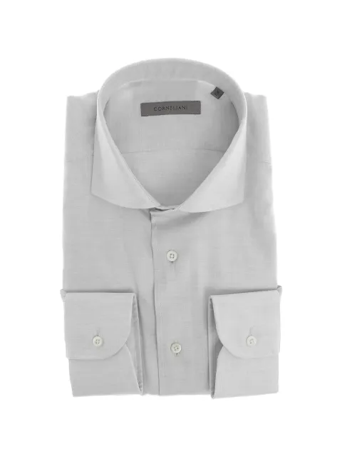 Corneliani French-collar long-sleeve shirt Grey 27P1022681300025