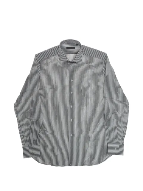 Corneliani striped cotton shirt Grey 27P1029381249030