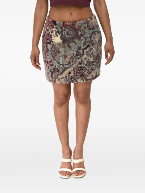 Off-White paisley-print A-line mini skirt Blue OWCC149F22FAB0018400