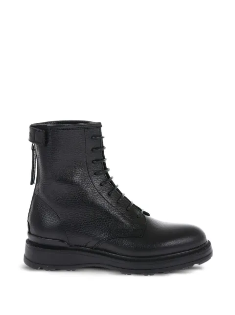Woolrich hammered-leather lace-up boots Black CMWFFO2533FRUWF024W3200