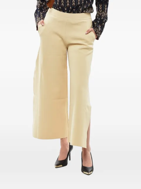Stella McCartney high-waisted side-slit palazzo pants Neutrals 600078S20767