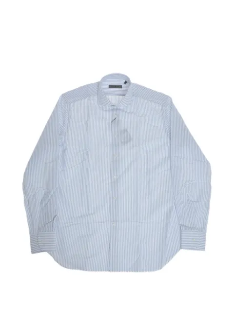 Corneliani awning-striped French-collar shirt White 27P1029381174006