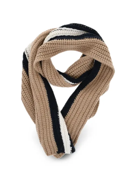 DSQUARED2 striped ribbed-knit scarf Neutrals KNW004001A02432
