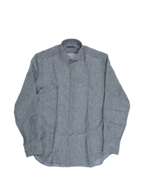Corneliani striped linen shirt Blue 27P1022581333002