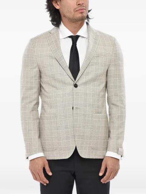 Corneliani District Check single-breasted blazer Neutrals 93XY739316333030